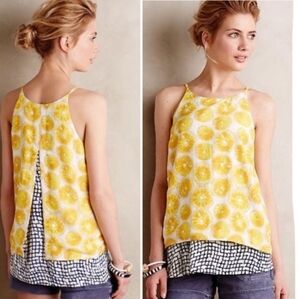 Porridge Lemon Sleeveless Mix Media Boho Summer Beach Layered Tank Top